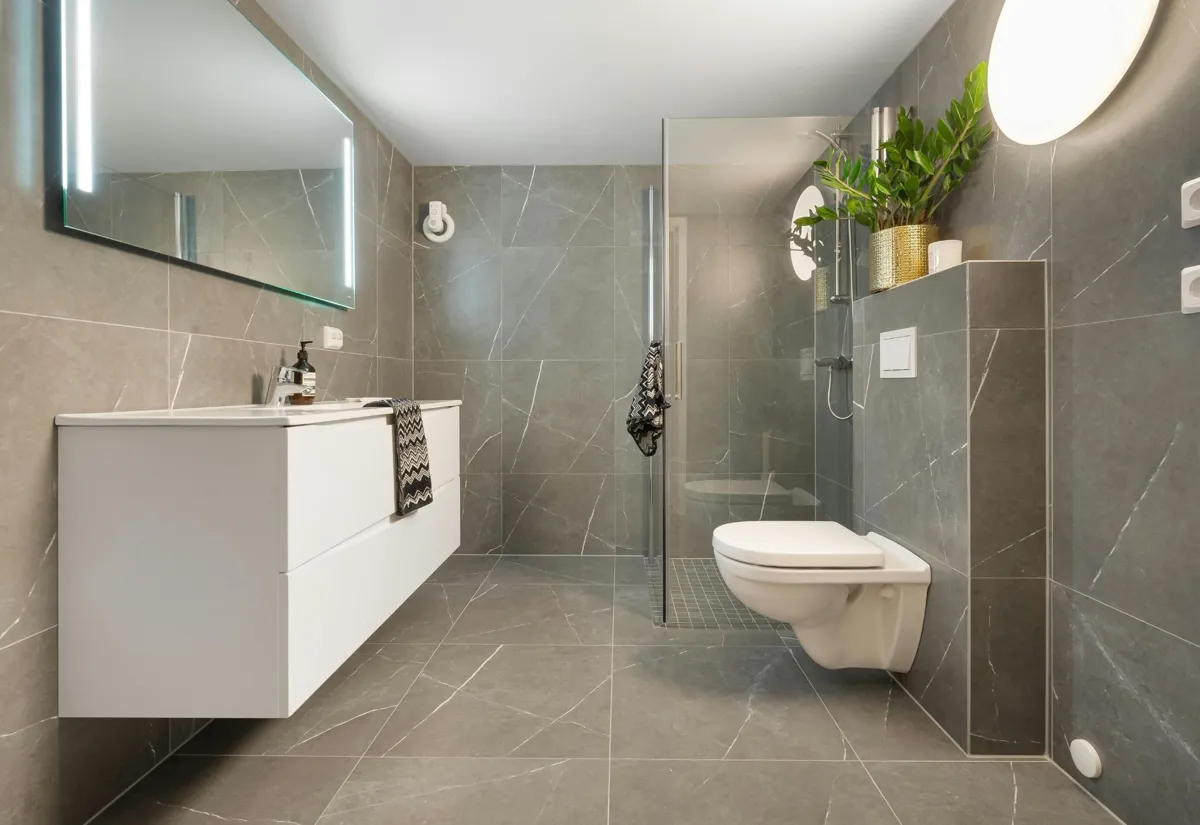 Tile flooring project by our crew